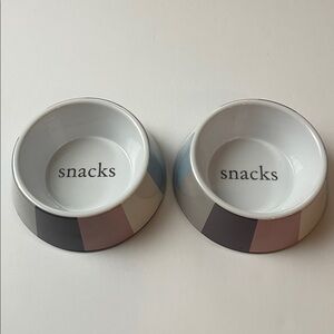 Whisker‎ City Vertical Striped Melamine Cat Snack Bowls